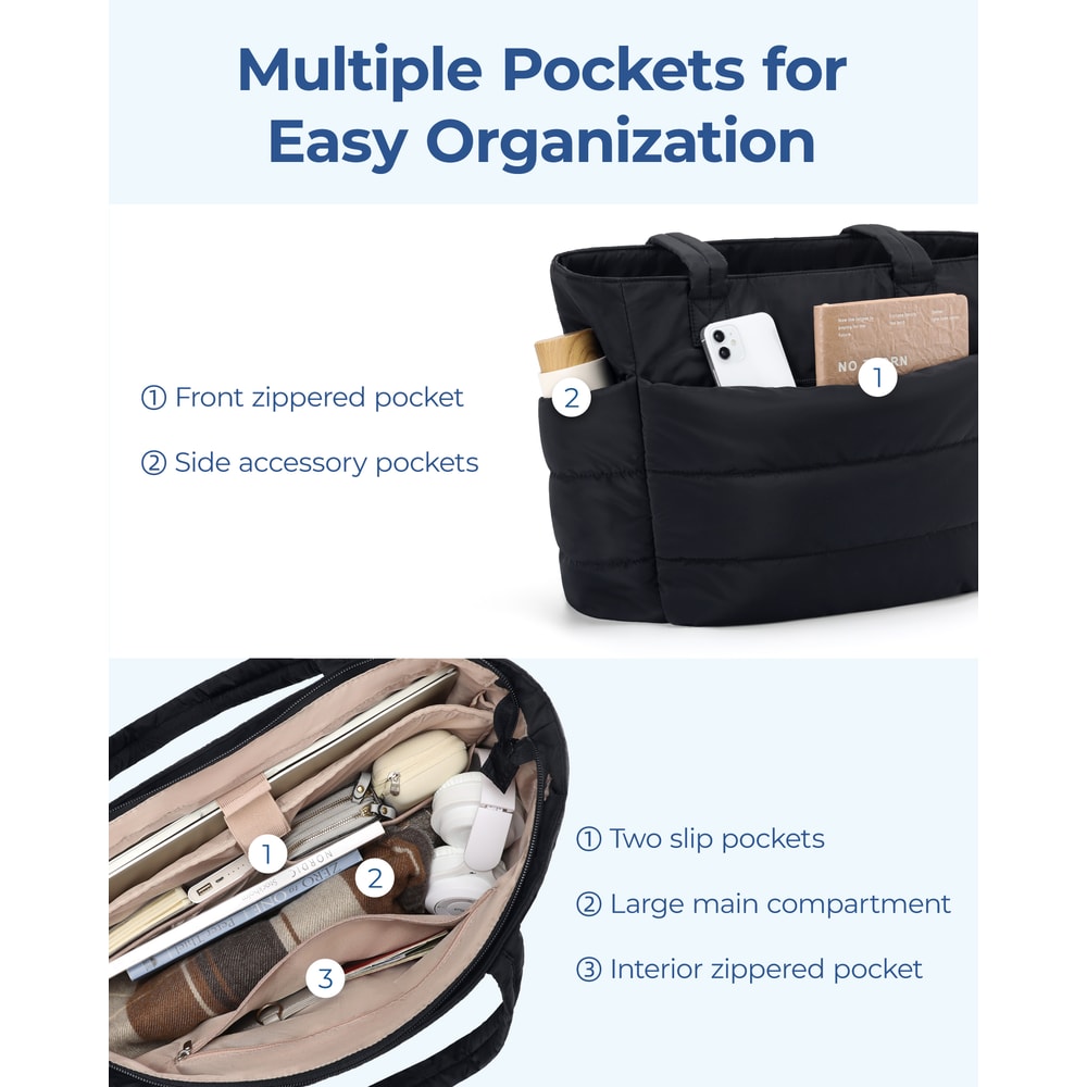 Bag Puffy Padded Womens Bags Leisure Commuting Handbag Large Capacity Storage Organizer Mommy Go Ou 3