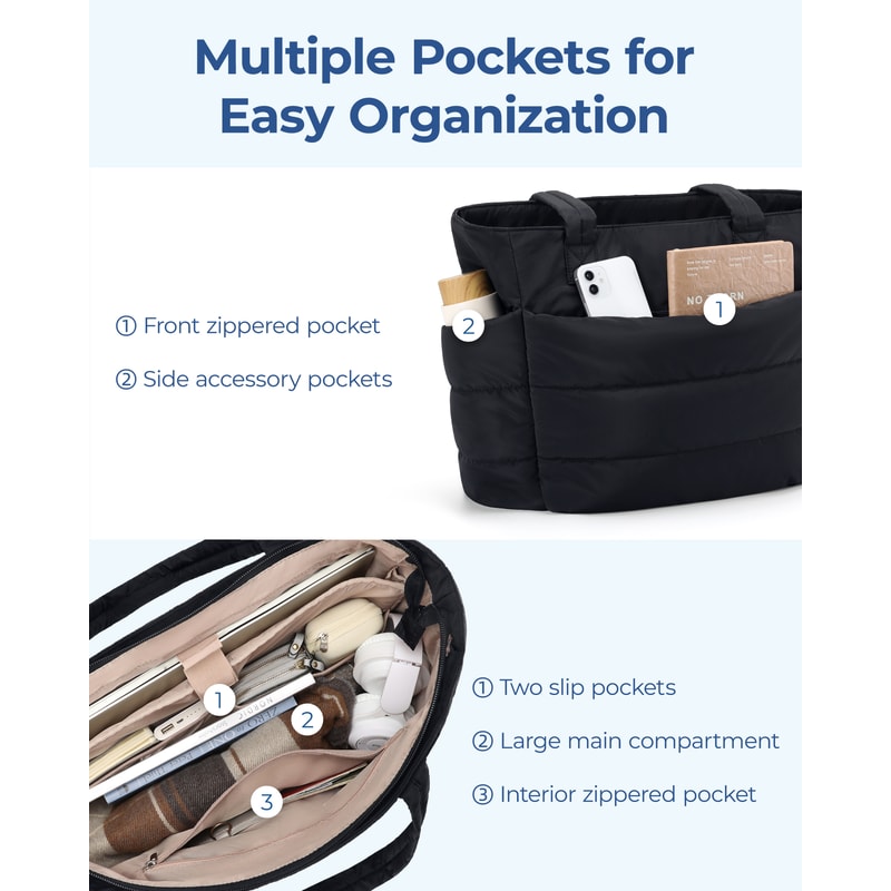 Bag Puffy Padded Womens Bags Leisure Commuting Handbag Large Capacity Storage Organizer Mommy Go Ou 3