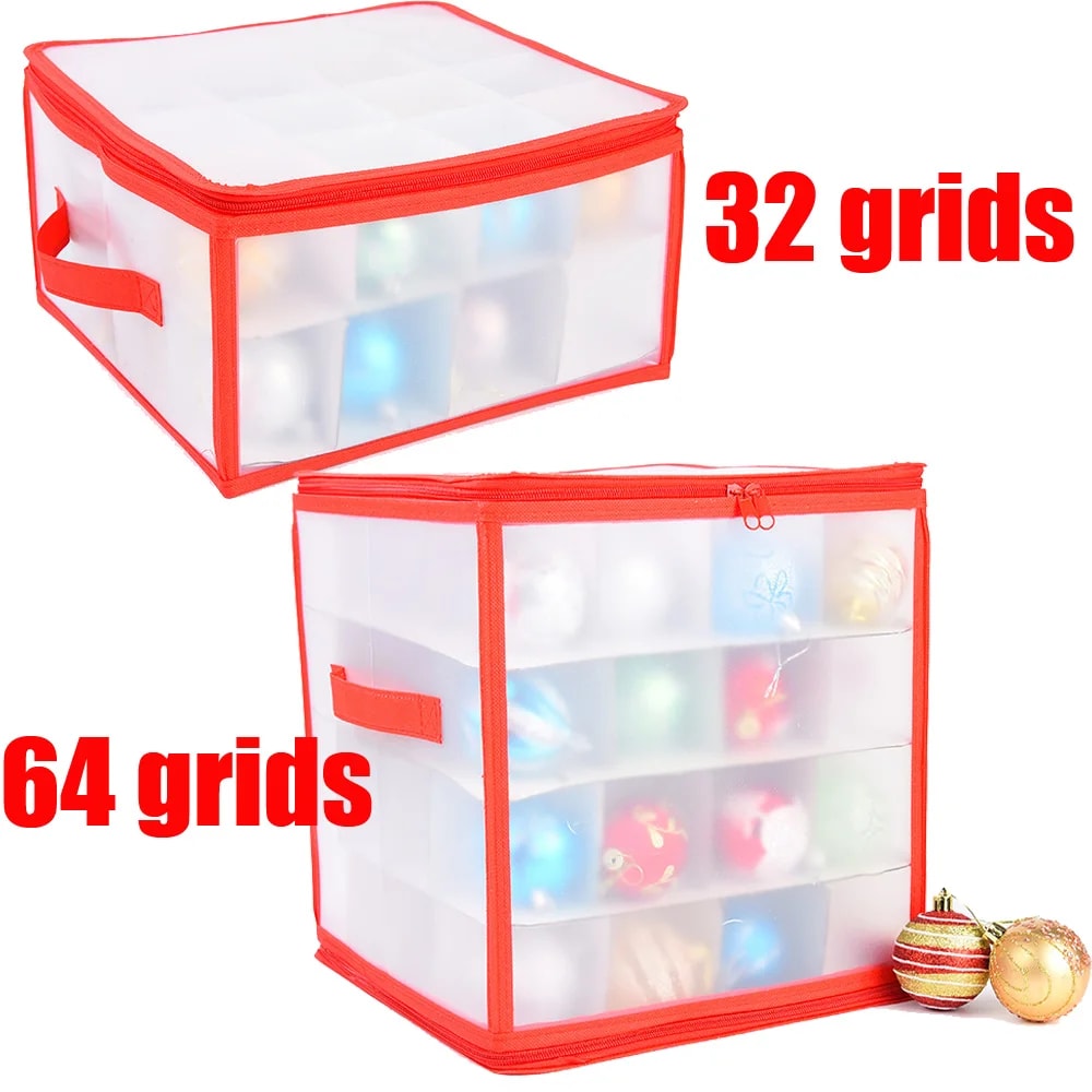 Christmas Ornament Storage Box With Zipper Xmas Ball Storage Tote Box For Ornaments Secure And Conv 1