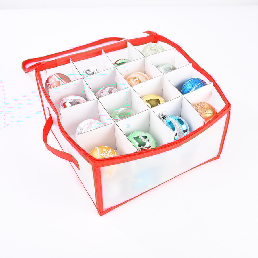 Christmas Ornament Storage Box With Zipper Xmas Ball Storage Tote Box For Ornaments Secure And Conv 2