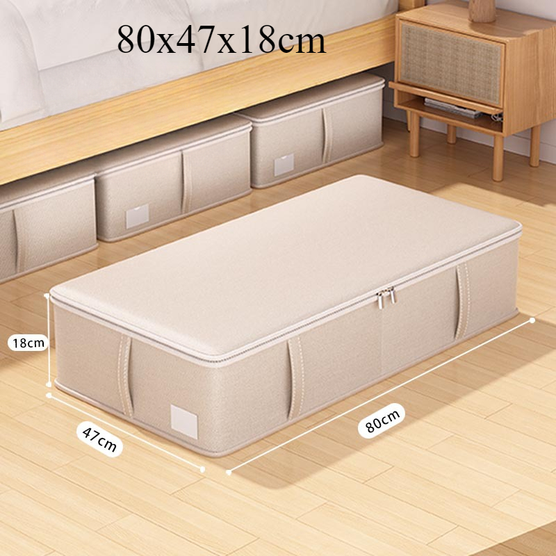 Oxford Fabric Board Underbed Storage Box Flat Drawer Design For Seasonal Clothes And Blankets Home