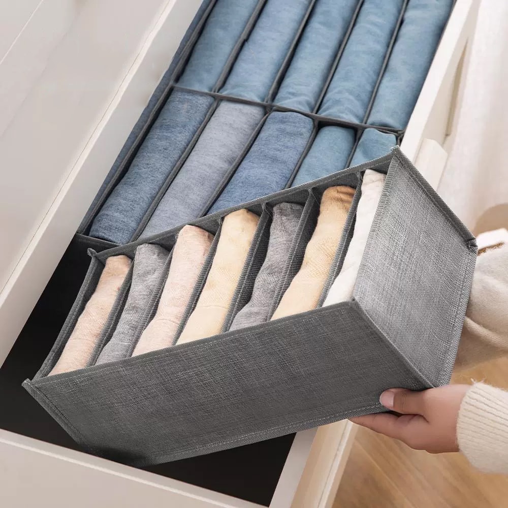 Closets Clothes Organizer Foldable Clothing Jeans Storage Box Closet Drawer Organizer With Handles 4