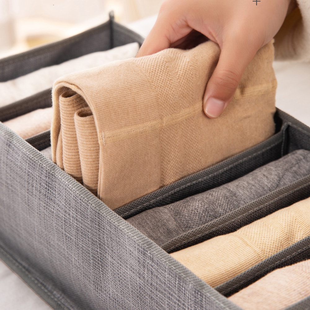 Closets Clothes Organizer Foldable Clothing Jeans Storage Box Closet Drawer Organizer With Handles 5