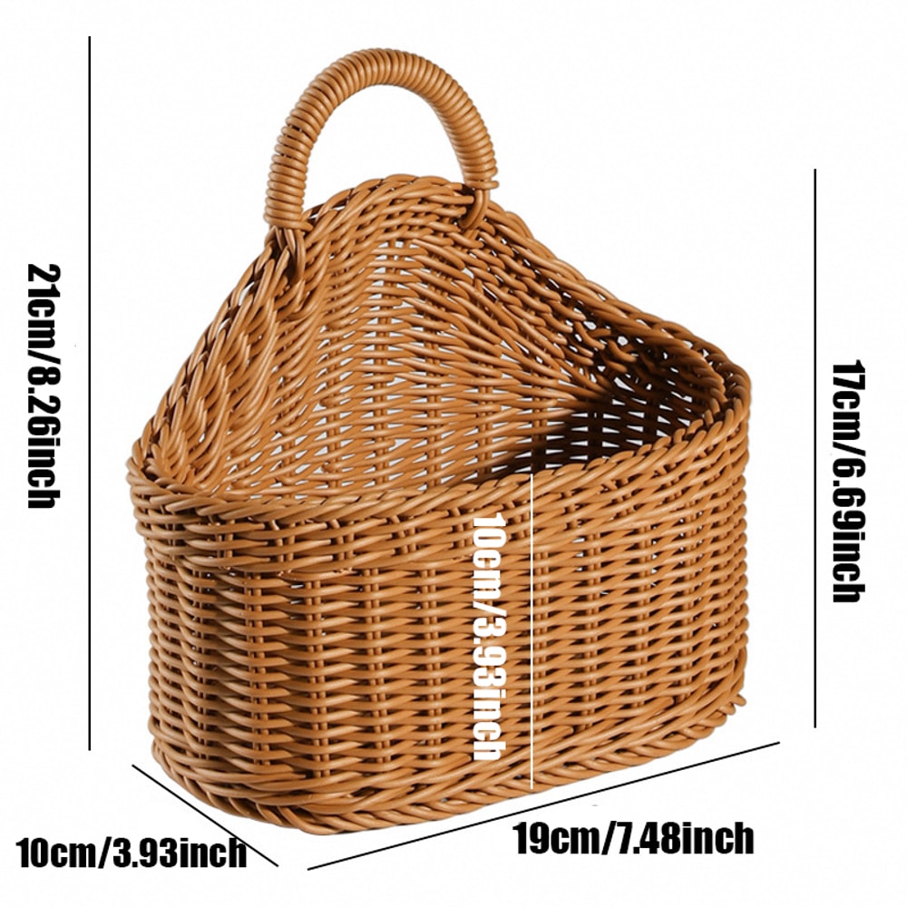 Wall Mounted Vegetable And Fruit Basket Simulated Rattan Hanging Basket Home Decoration Plastic Wal 6
