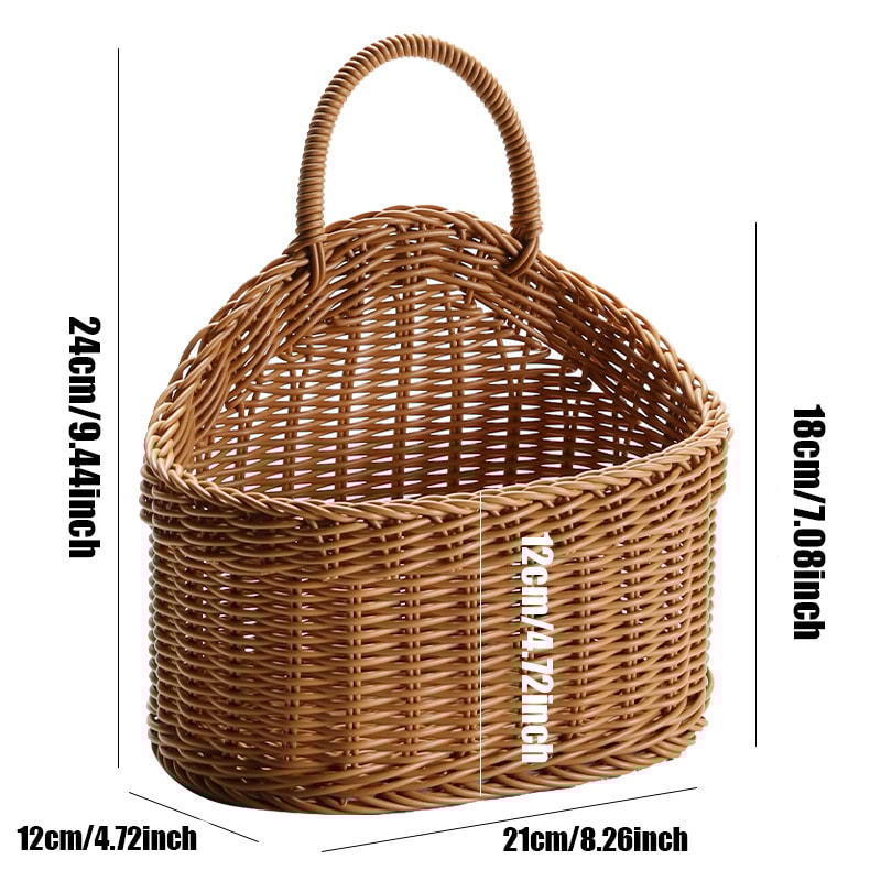 Wall Mounted Vegetable And Fruit Basket Simulated Rattan Hanging Basket Home Decoration Plastic Wal 7