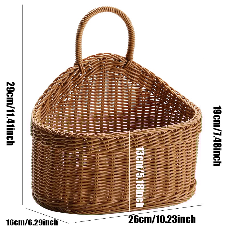 Wall Mounted Vegetable And Fruit Basket Simulated Rattan Hanging Basket Home Decoration Plastic Wal 8