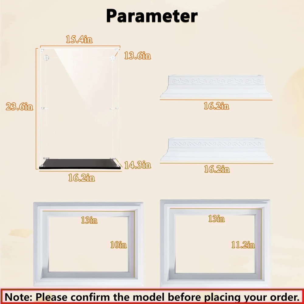 Eary Display Case With Roman Column Base Acrylic Display Box For Zimomo Dolls Transparent Dustproof 1