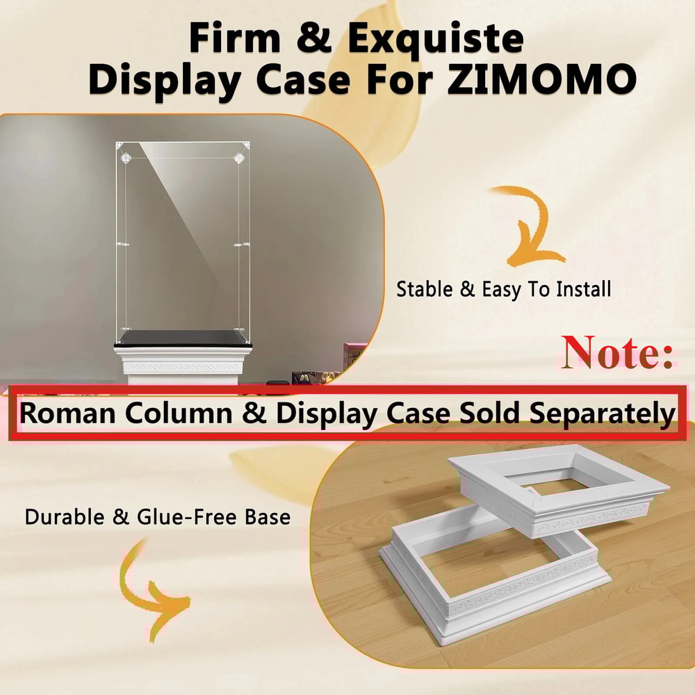 Eary Display Case With Roman Column Base Acrylic Display Box For Zimomo Dolls Transparent Dustproof 2