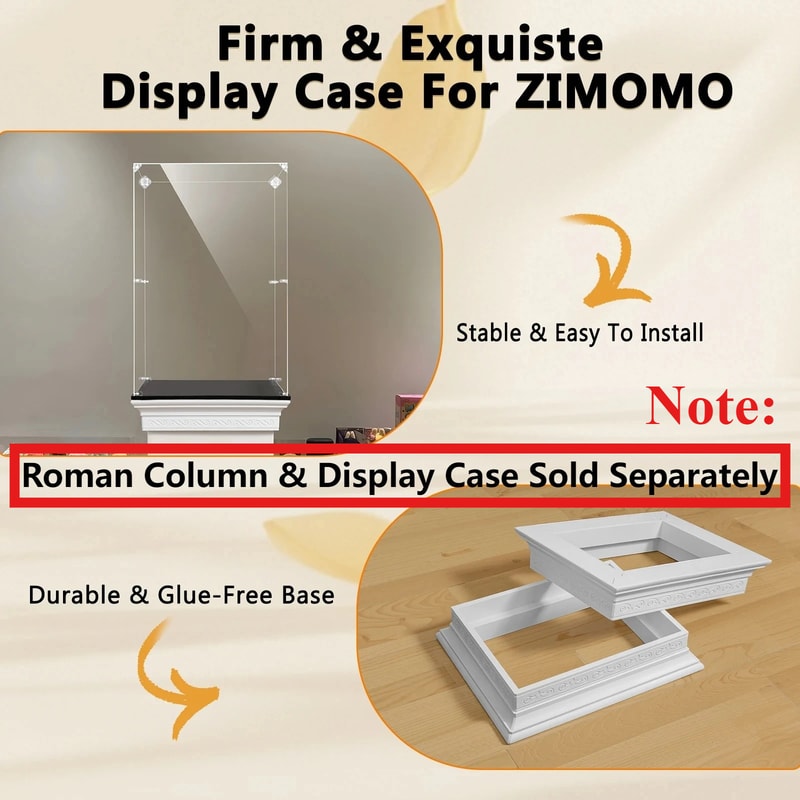 Eary Display Case With Roman Column Base Acrylic Display Box For Zimomo Dolls Transparent Dustproof 2