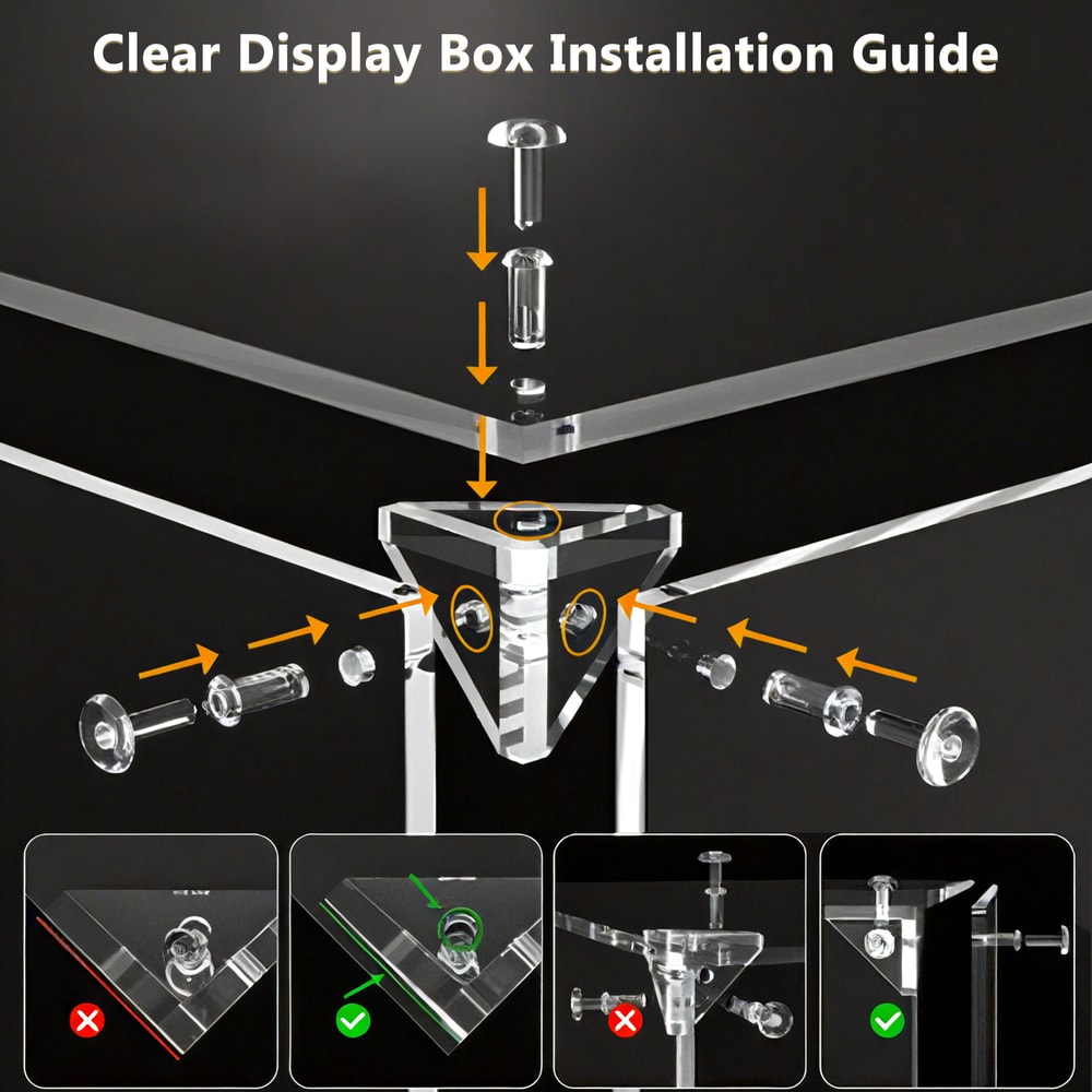 Eary Display Case With Roman Column Base Acrylic Display Box For Zimomo Dolls Transparent Dustproof 3