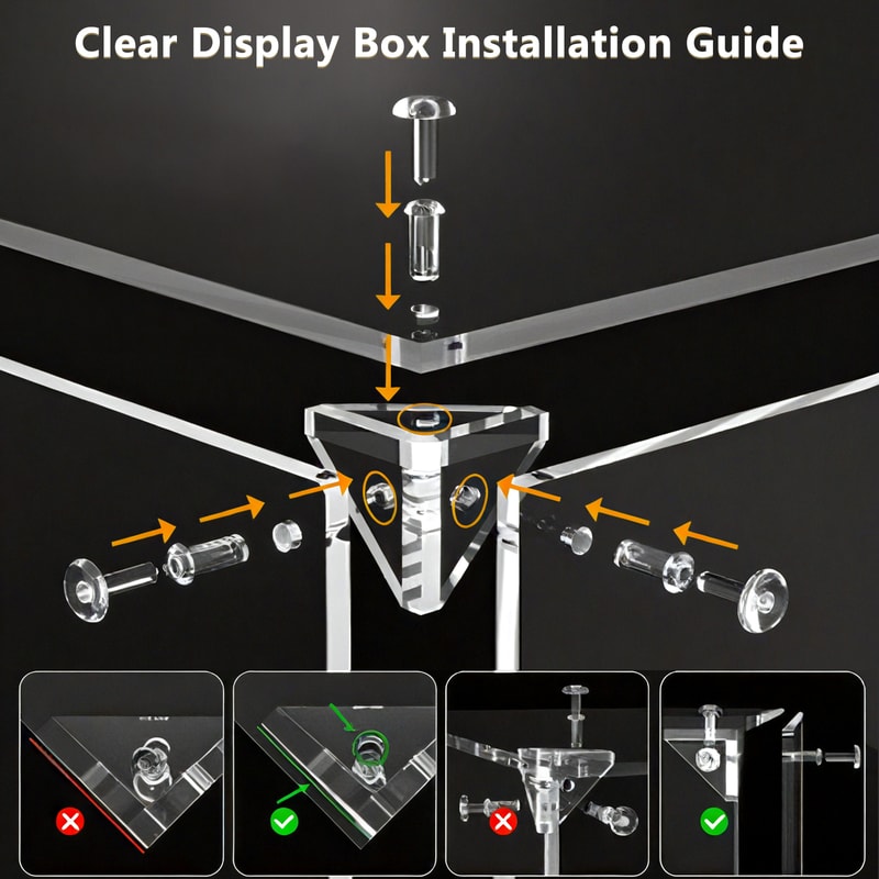 Eary Display Case With Roman Column Base Acrylic Display Box For Zimomo Dolls Transparent Dustproof 3