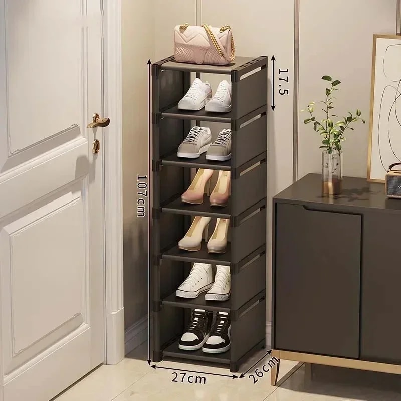 MultiLayer Shoe Cabinet Stackable Adjustable Storage Cabinet For Corner Entrances Compartment Cloth