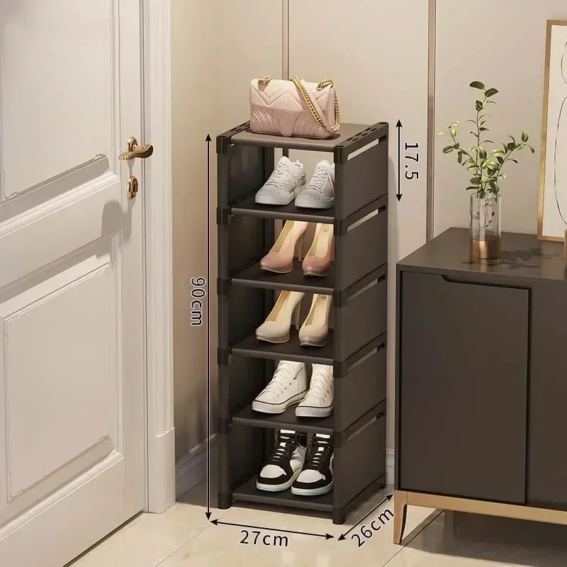 MultiLayer Shoe Cabinet Stackable Adjustable Storage Cabinet For Corner Entrances Compartment Cloth