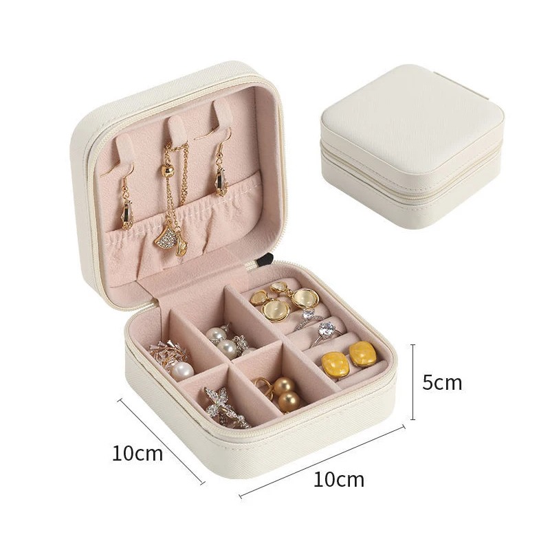 Doublelayer Jewelry Box With Locks PU Leather Jewelry Storage Organizer Ring Box And Makeup Case Fo 5