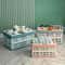 Collapsible Crate for Storage, Pink Plastic Milk Crates, Versatile Shopping Basket for Kitchen and Bathroom