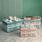 Collapsible Crate for Storage, Pink Plastic Milk Crates, Versatile Shopping Basket for Kitchen and Bathroom