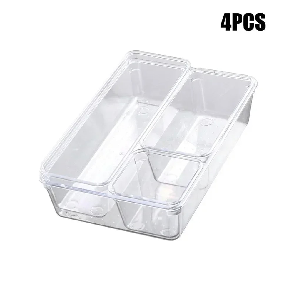 Versatile Drawer Organizer Set Clear Plastic Trays And Dividers Makeup Kitchen Storage Perfect Orga 5