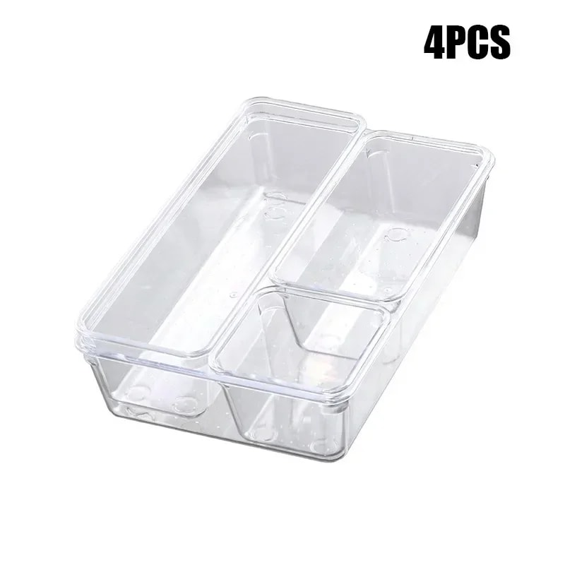 Versatile Drawer Organizer Set Clear Plastic Trays And Dividers Makeup Kitchen Storage Perfect Orga 5