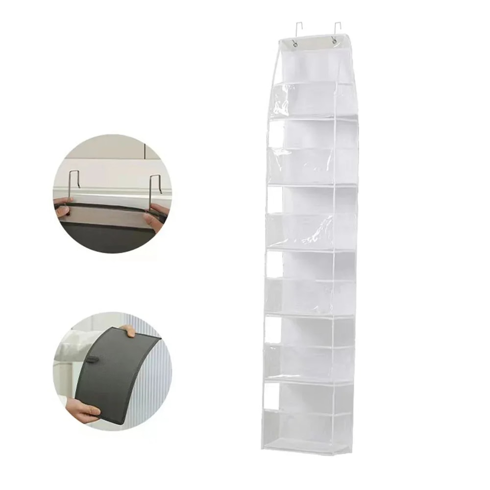 Multifunctional Fabric Storage Bags Hanging Bag Organizer For Behind The Door Underwear Bra Pants C 9