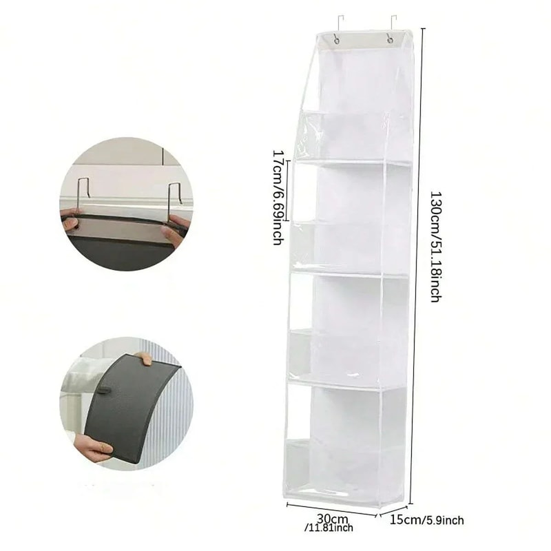 Multifunctional Fabric Storage Bags Hanging Bag Organizer For Behind The Door Underwear Bra Pants C 8