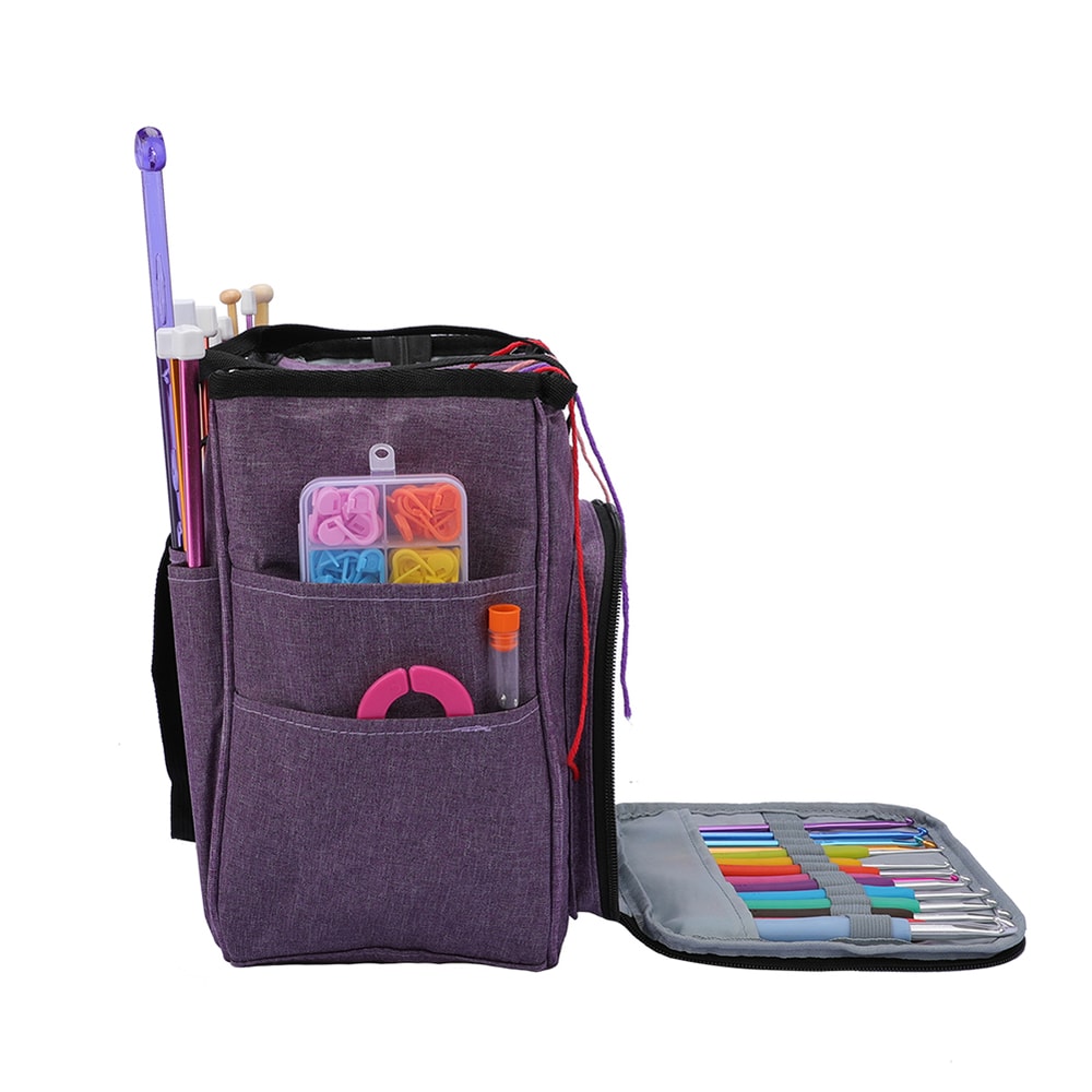 Portable Knitting Bag, Wool Yarn Storage Pouch, Crochet Hooks Organizer, Sewing Needles Storage Bags for Knitting