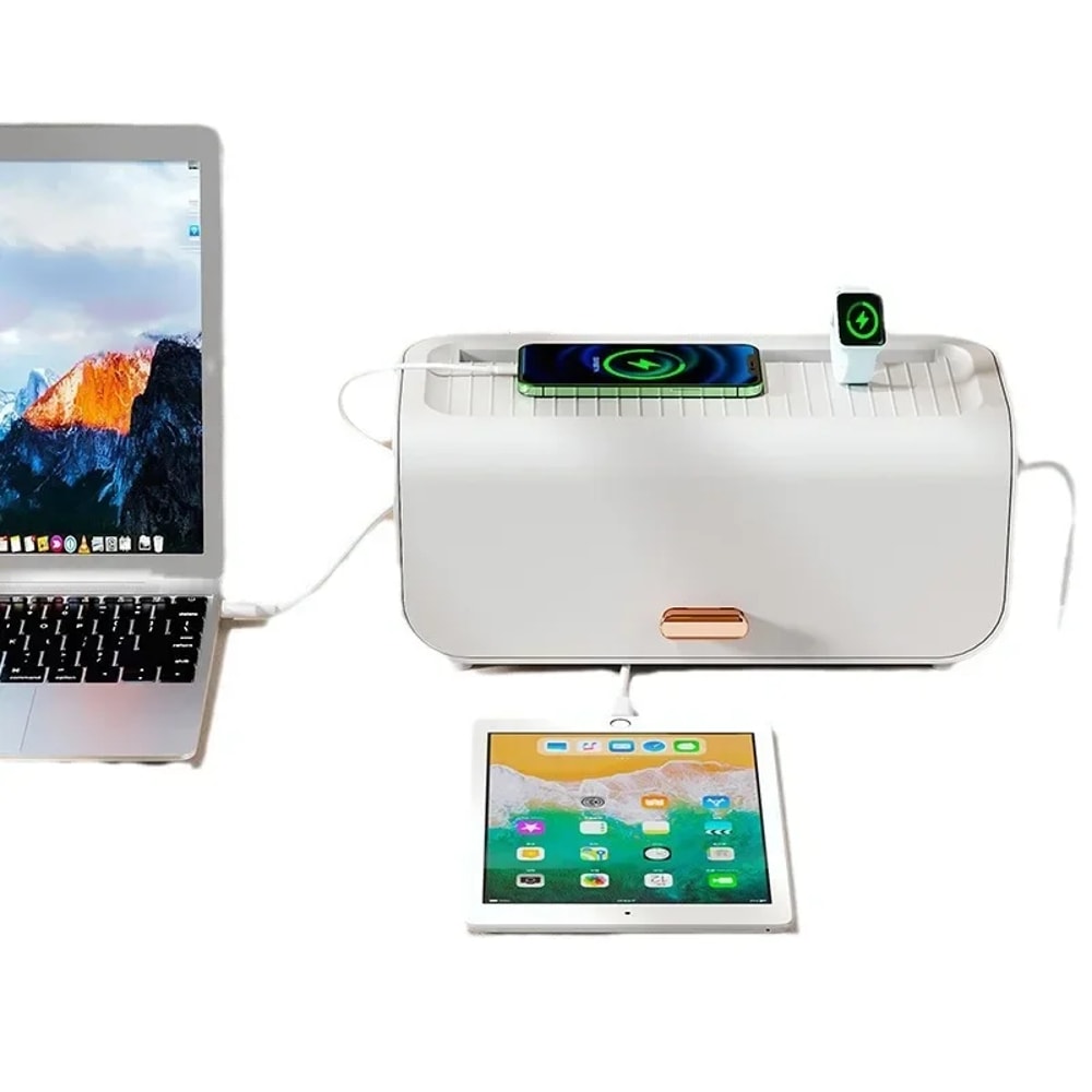 Power Cable Storage Box, Desktop Line Storage Case Organizer Box, Socket Plug Holder, Wireless Wifi Router Board Bracket