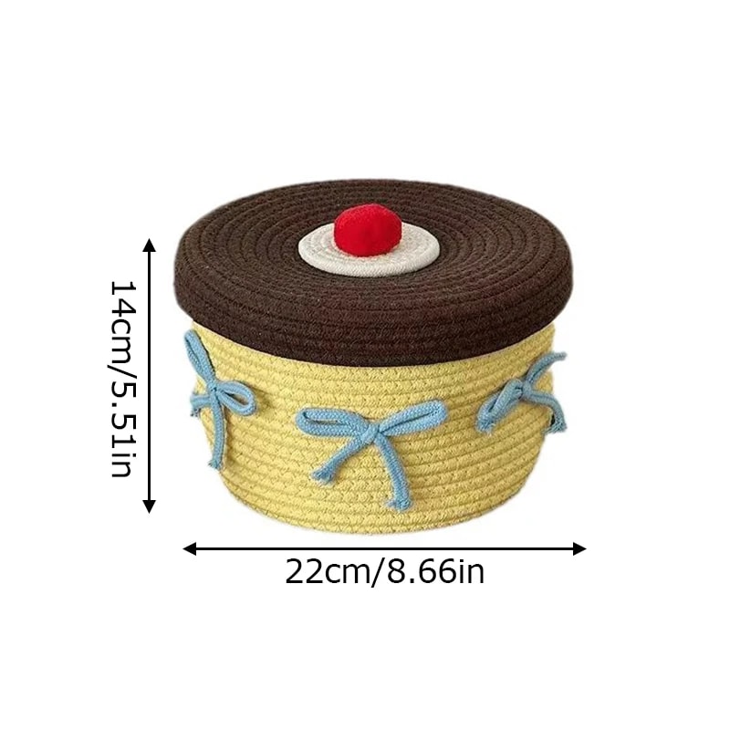 Storage Basket For Home Decor Cotton Rope Storage Basket Hand Woven Toys Holder Desktop Clutter Sto 6