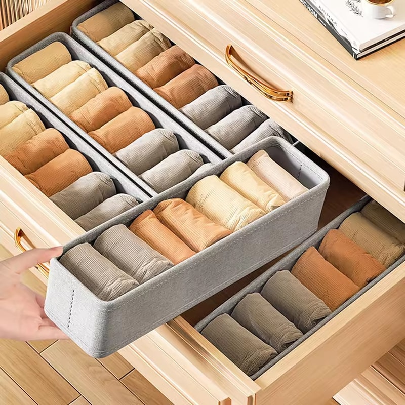 Drawer Wardrobe Storage Organizers Cabinet Drawer Clothes Storage Box T Shirts Jeans Underwear Pant 2