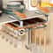 Stainless Steel Double Layer Kitchen Storage Rack, Cutting Board Drainer Organizer for Under Cabinet Household Use