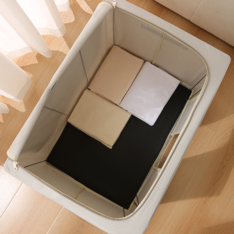 Foldable Large Capacity Clothing Storage Box Single Window Visible Fabric Dustproof Moistureproof M 4