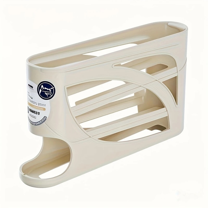 3 Tier Rolling Egg Storage Container for Refrigerator, Holds Eggs Organizer Rack, Large Capacity Kitchen Fridge Box