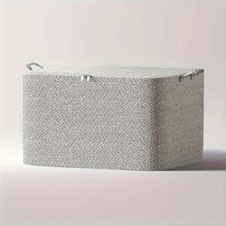 decorative fabric storage bins with lids, herringbone pattern organizer boxes, collapsible storage baskets for home