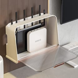 storage case wifi router shelf with large capacity, dustproof visible design, smooth edge simple appearance save space