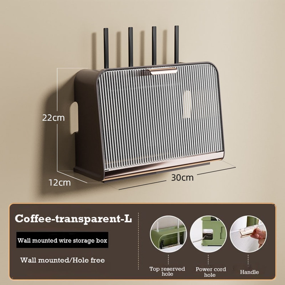 Storage Case WiFi Router Shelf with Large Capacity, Dustproof Visible Design, Smooth Edge Simple Appearance Save Space