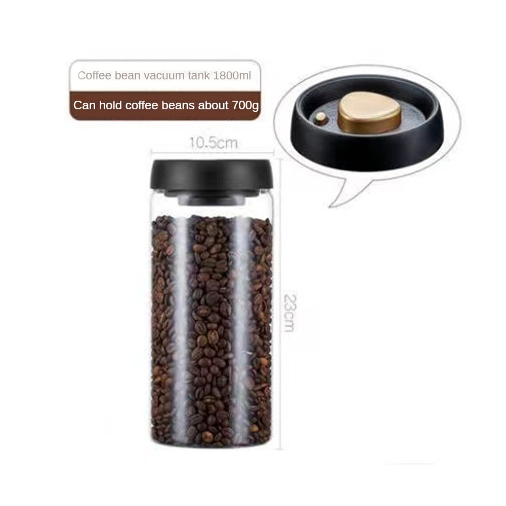 Coffee Beans Vacuum Sealed Tank Household Glass Food Storage Tank Moisture Proof Air Extraction Tra
