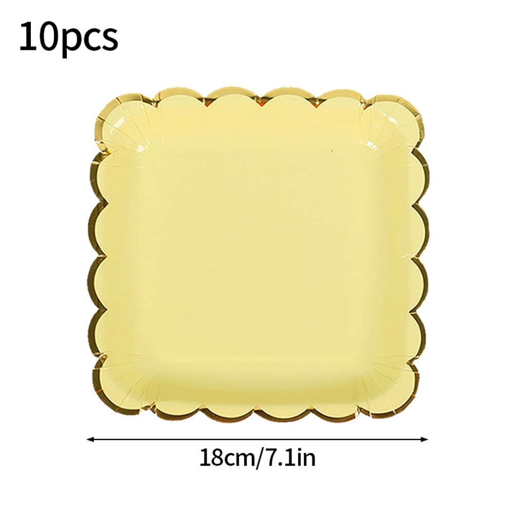 Solid Color Disposable Tableware, Pink Blue Paper Plate Cup Set, Baby Shower Wedding Party Decor, Birthday Supplies