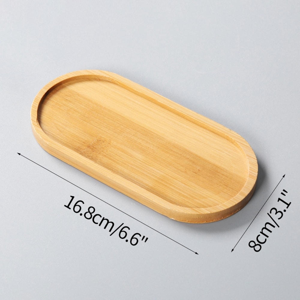 Mini Bamboo Tray Wood Saucer Flower Pot Tray Cup Pad Coaster Plate Kitchen Decorative Plate Creative Coffee Cup Mat Home Decor