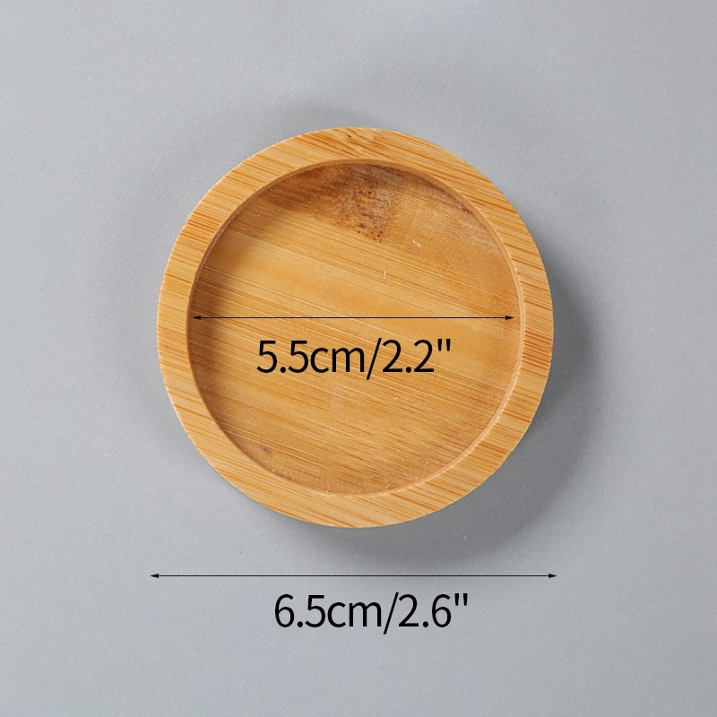 Mini Bamboo Tray Wood Saucer Flower Pot Tray Cup Pad Coaster Plate Kitchen Decorative Plate Creative Coffee Cup Mat Home Decor