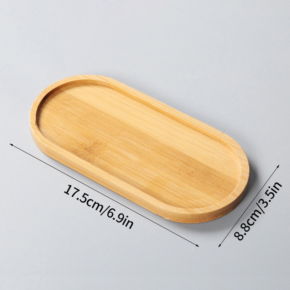 Mini Bamboo Tray Wood Saucer Flower Pot Tray Cup Pad Coaster Plate Kitchen Decorative Plate Creative Coffee Cup Mat Home Decor