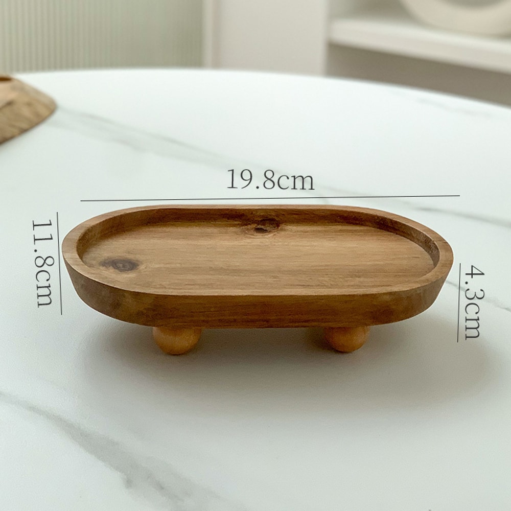 Mini Bamboo Tray Wood Saucer Flower Pot Tray Cup Pad Coaster Plate Kitchen Decorative Plate Creative Coffee Cup Mat Home Decor