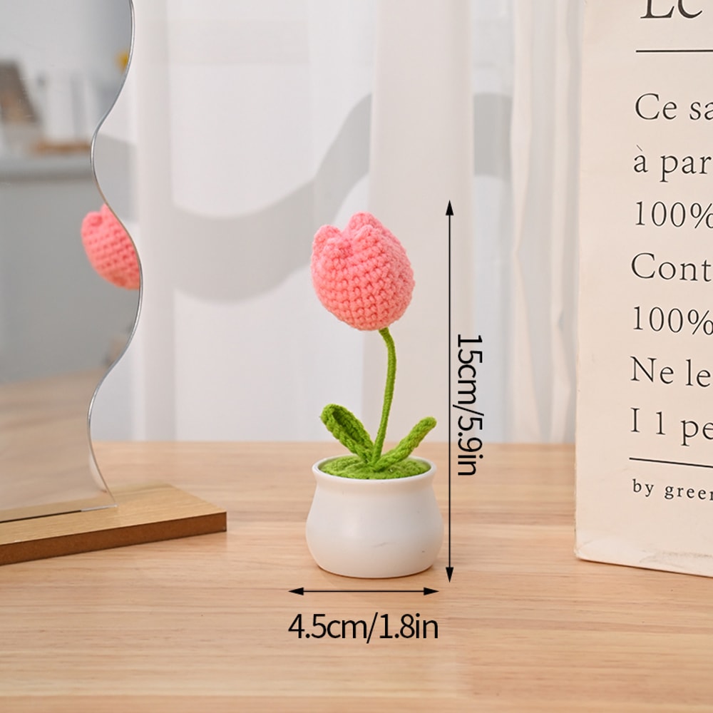 Sunflower Crochet Flower, Artificial Hand Woven Girasol Crochet Plants, Wedding Guest Gifts, Desktop Decoration