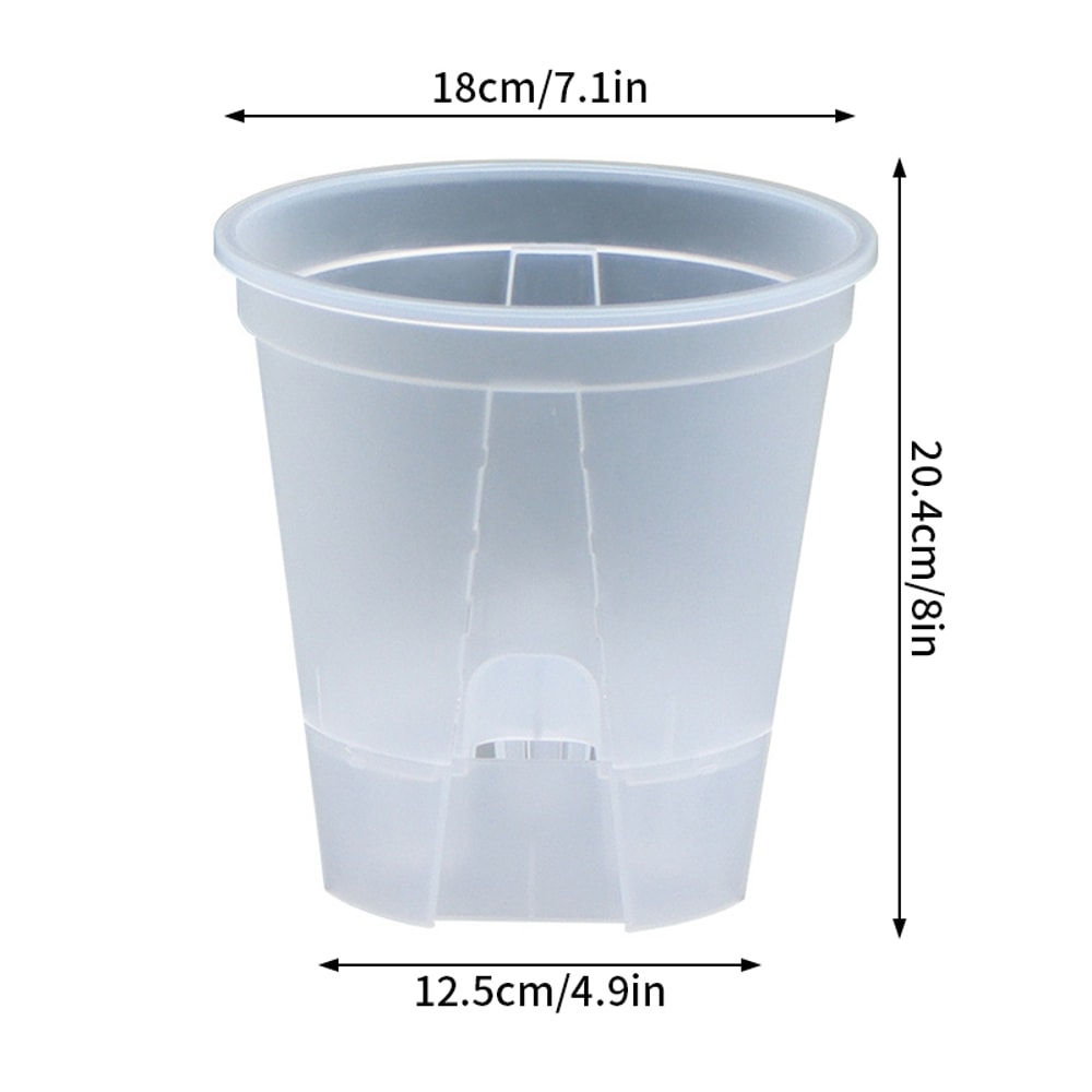 Transparent Self Watering Plant Pots Plastic Flowerpot Planter With Drainage Holes For Indoor And O 14