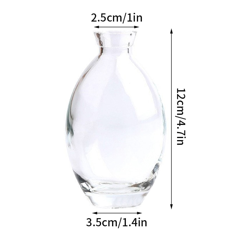 Vintage Flower Vase, Mini Glass Vase for Wedding Party, Transparent Hydroponics Plant Flower Vases, Desktop Ornaments