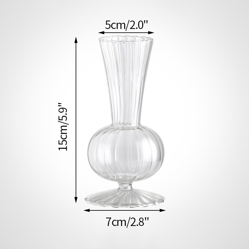 Vintage Flower Vase, Mini Glass Vase for Wedding Party, Transparent Hydroponics Plant Flower Vases, Desktop Ornaments