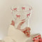 Style Bow Milk Glass Cup, Breakfast Juice Latte Coffee Cup, Couple Lover Girls Bow Pattern Glasses, Drink Cup Outdoor
