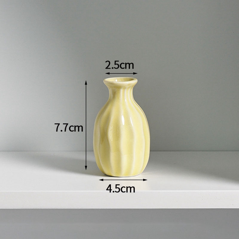 Ceramic Bud Vase, Small Single Stem Flower Vases, Mini Plant Bottle Pot, Decorative Floral Holder for Home Desktop Decor