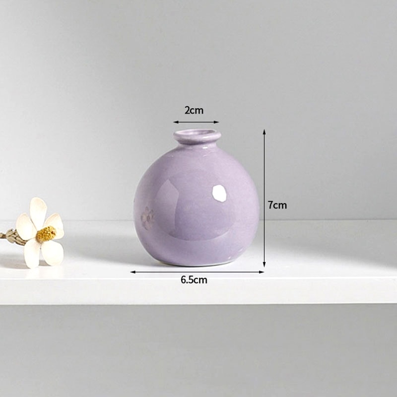 Ceramic Bud Vase, Small Single Stem Flower Vases, Mini Plant Bottle Pot, Decorative Floral Holder for Home Desktop Decor