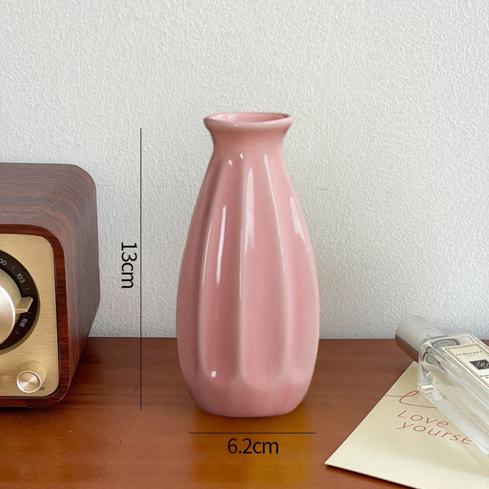 Modern Small Flower Vases, Candy Color Ceramic Bud Vase, for Pampas Grass, Desktop Ornaments, Living Room Decor