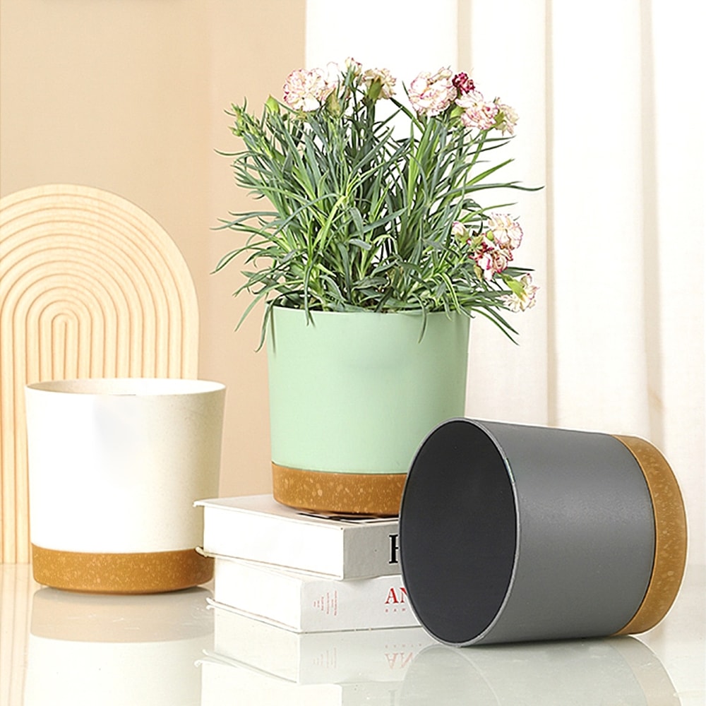 Self Watering Plant Pots, Automatic Plastic Flowerpot, Bottom Watering Planters with Saucer for Indoor Outdoor Plants