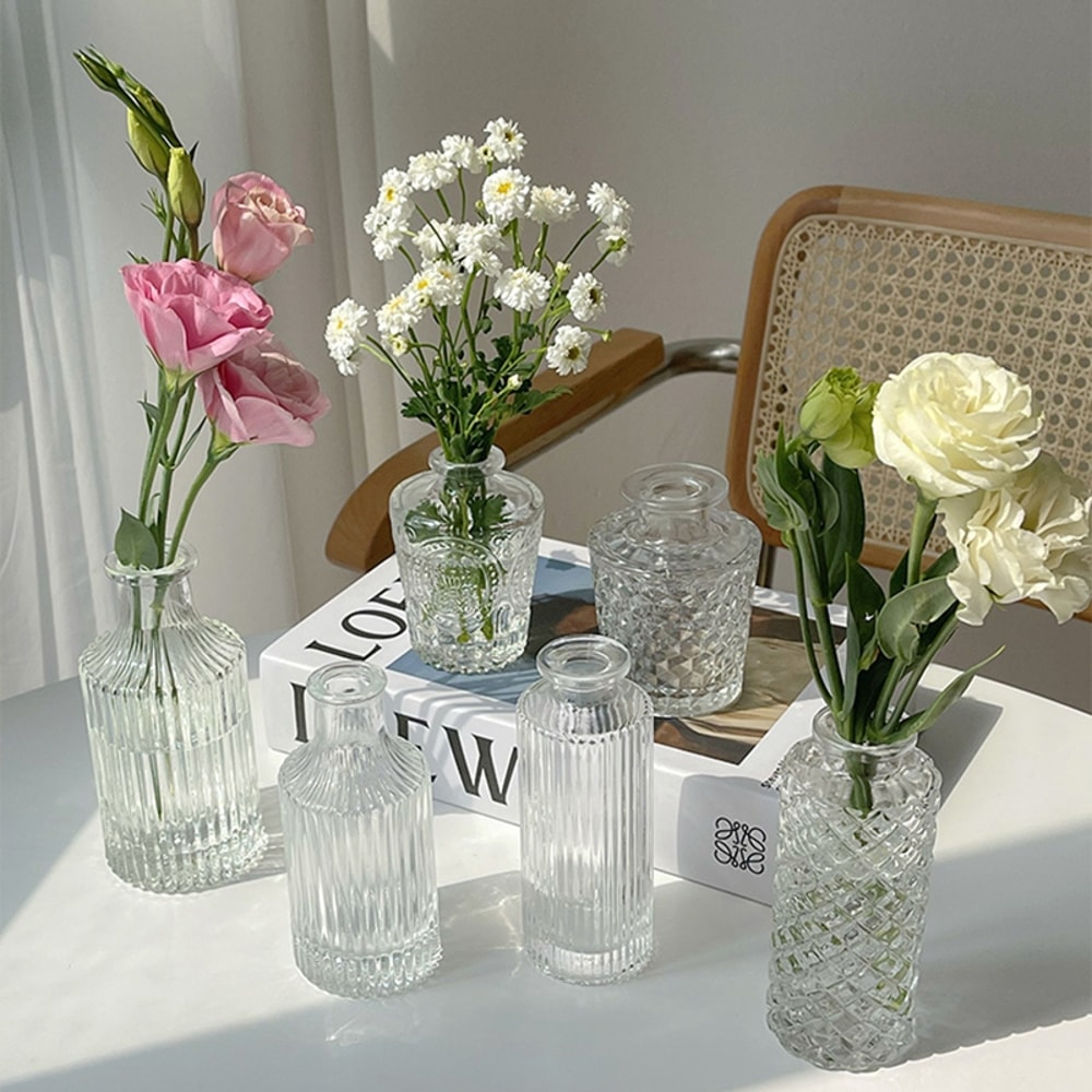 Mini Transparent Glass Vase Nordic Flower Vase Hydroponic Plant Vase Modern Living Room Glass Ornam 1